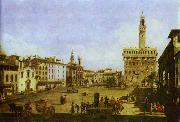 Bernardo Bellotto Signoria Square in Florence. oil painting on canvas
